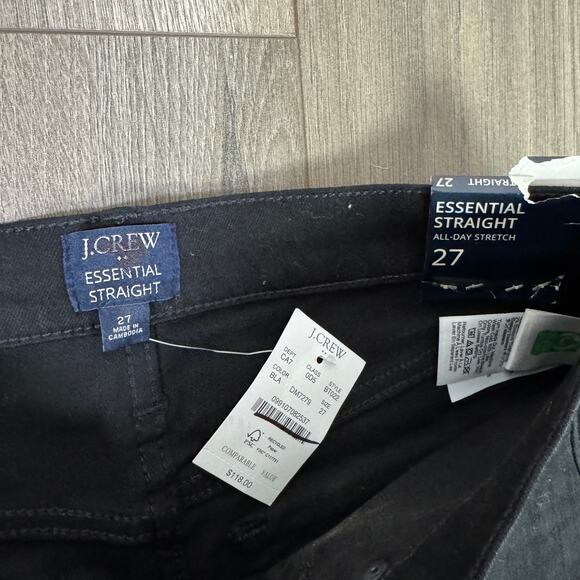 J.Crew Essential Straight Jeans WMNS 27 Black Mid-Rise All-Day Stretch Zip Fly - Picture 5 of 8